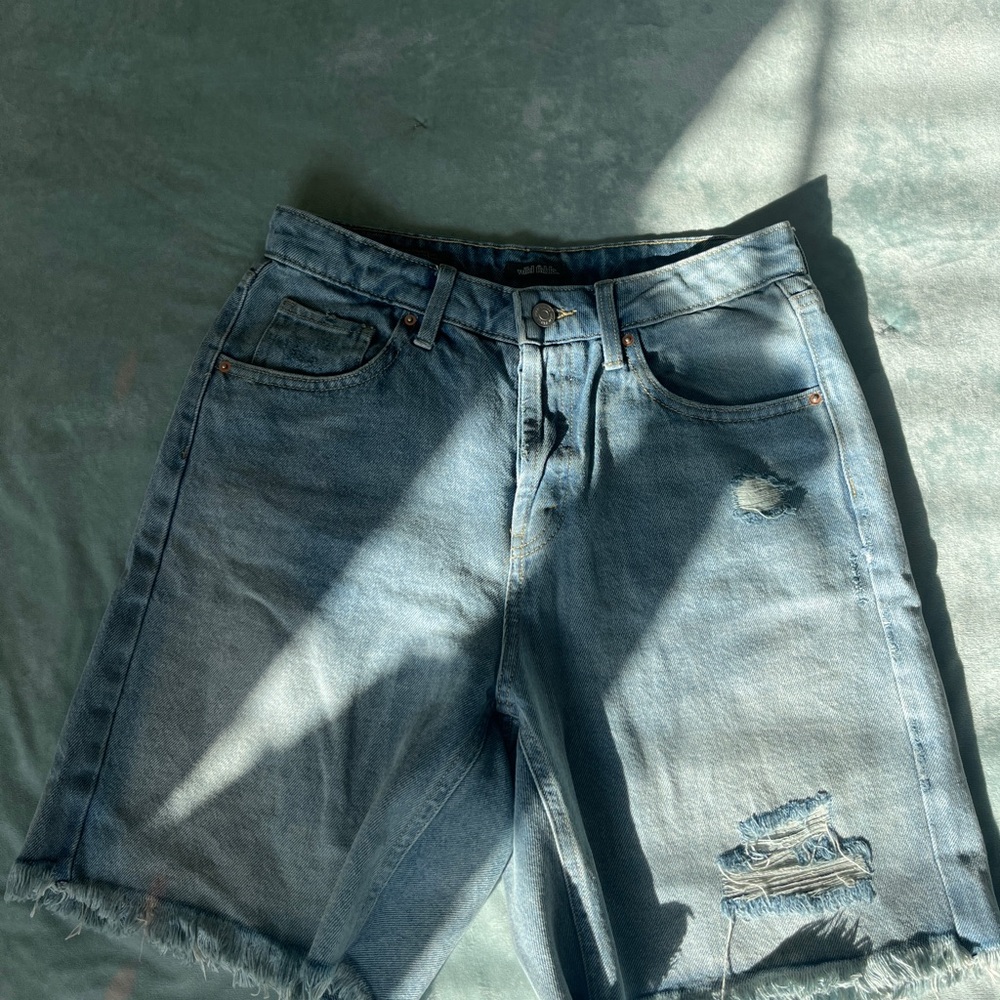 Distressed Denim Shorts